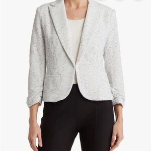Amanda & Chelsea Scrunched Sleeve Ponte Blazer